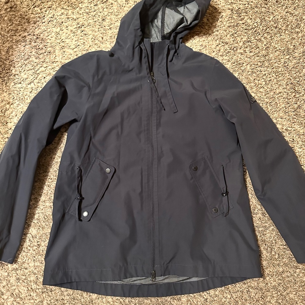 Barbour navy rain coat